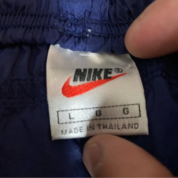Vintage Nike Pants Mens Large Navy Blue 90s Nylon Track Joggers Sweatpants Baggy - Picture 6 of 9
